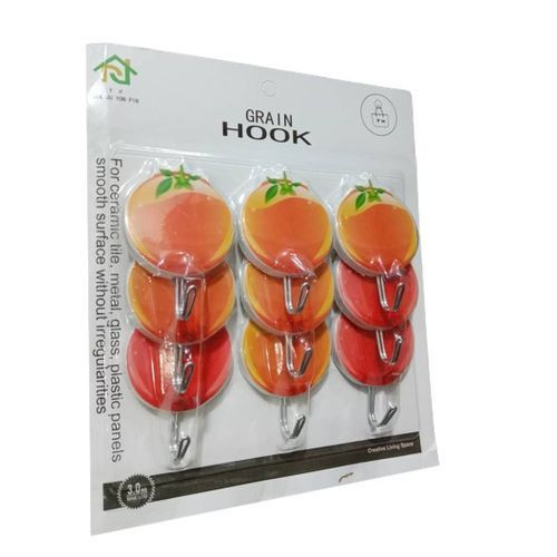9 Pin Adhesive Strong Hooks With Pretty Images-Multicolor