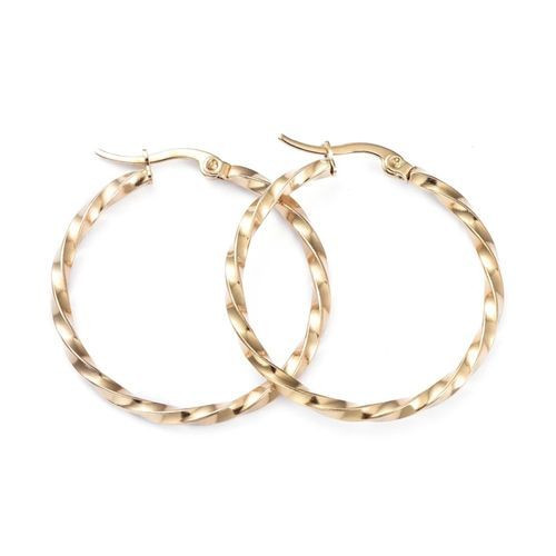 Beautiful Hoop Dangle Earrings With A Clasp- Gold