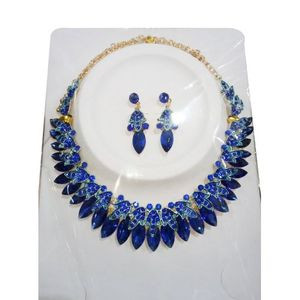 Elegant 2 Piece High Fashion Jewelry set Necklace - Blue