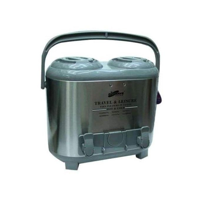 15 Litres Twin Hot & Cold Thermos Tea Coffee Water Flask - Silver