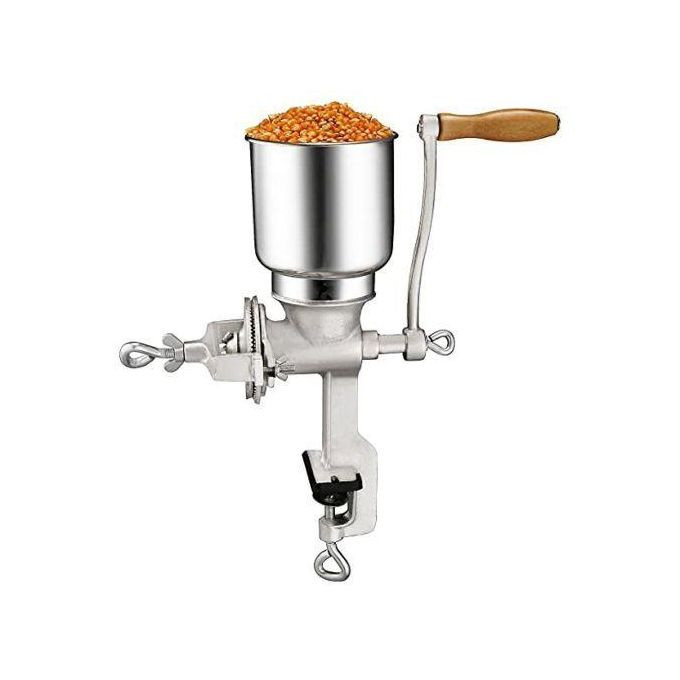 Cast Iron Manual Grain /Corn Grinder/Mill - Silver