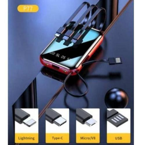 4 IN 1 Smart Strong And Portable Power Bank With 12000mah - Black