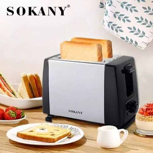 2 Slice Bread Toaster - Silver Black