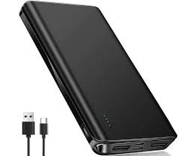 Power Bank 20000mAh High Capacity Dual USB Output - Black/White