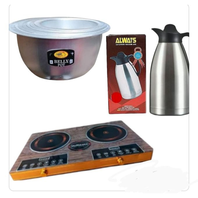 8Pcs Set of Aluminium Saucepans - Silver