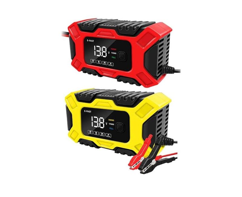 FON-20A+ Intelligent Charger for Car & Solar Batteries- Yellow & Red