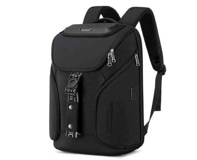 A Genuine Rubber Unisex Backpack Fashion Real Rubber Student Backpack With Laptop Provision It's Black In Colour And Designs May Varry