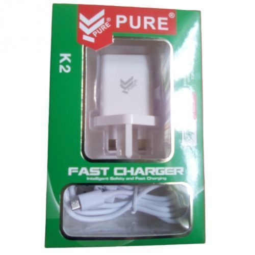 Fast Charge Adapter & USB Cable -white