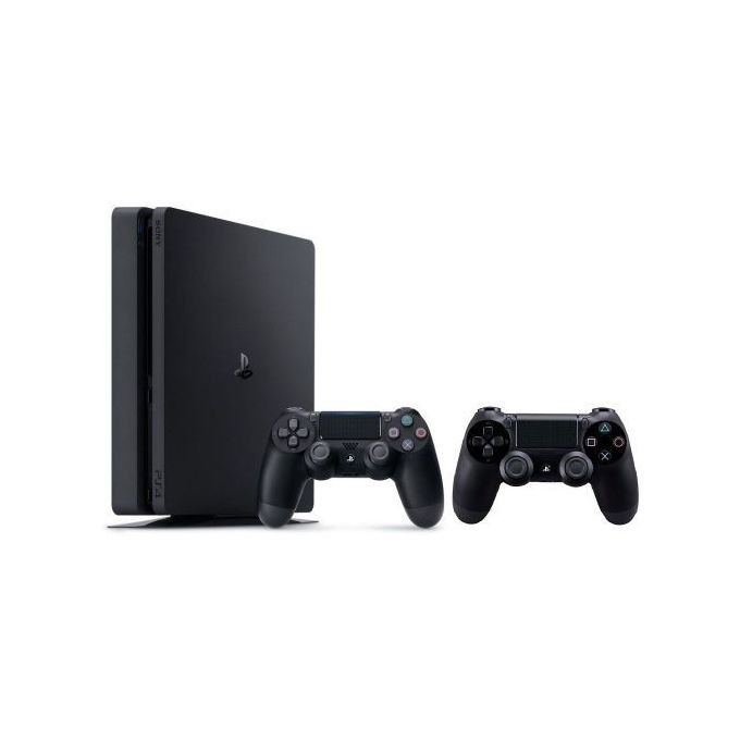 PS4 Slim Standard Edition 500GB + 2 Dual Shock Controller - Black