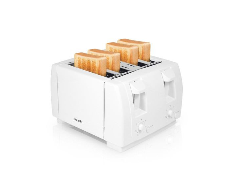 4 Slices Plastic Housing Toaster Oven With Stop Function-White