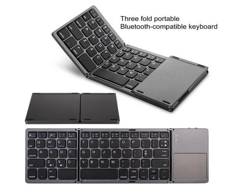 Mini foldable keyboard Touchpad Bluetooth-compatible 3.0 Foldable Wireless Keypad for Windows,Android,ios,Tablets,Phone,Smart TVs