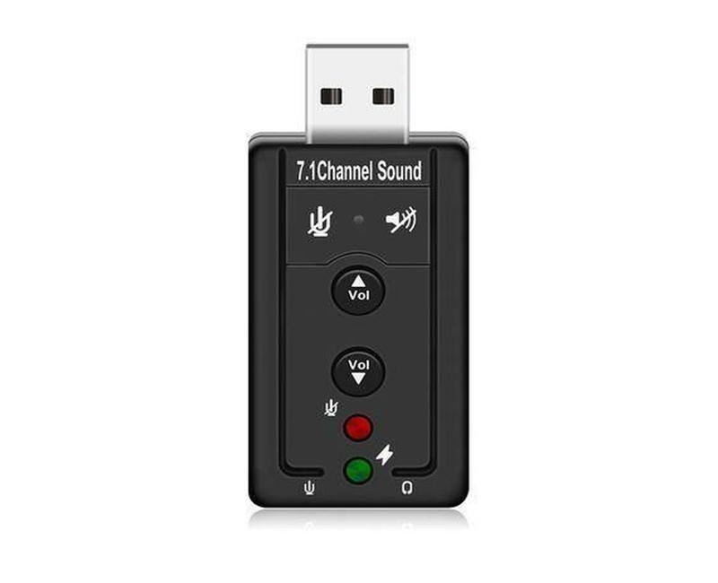 USB External Sound Card Audio Mini Adapter Black