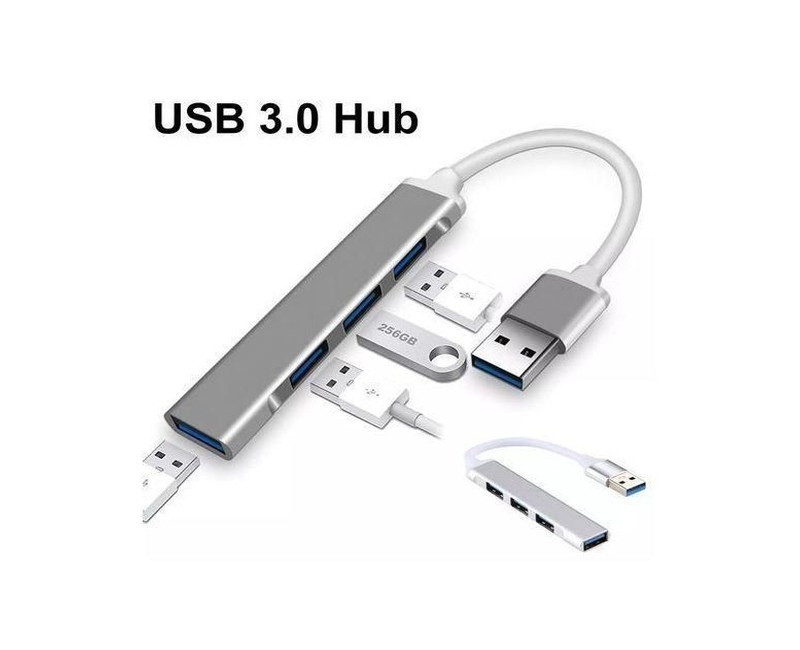 Hub USB HUB Adapter 4 Port USB 3.0 High Speed-Gray