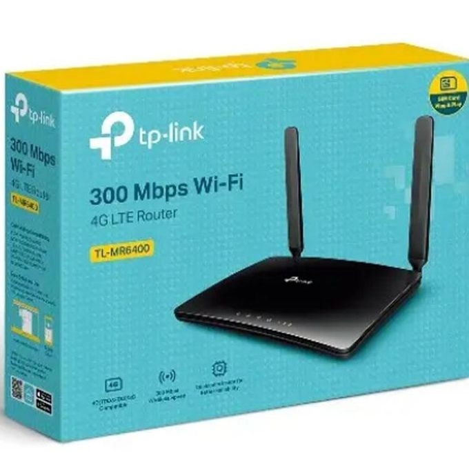 tp-Link 4G LTE SimCard Router TL-MR6400 300 Mbps Open Network - Black