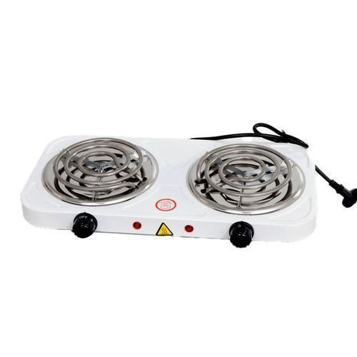 Double Coil Electric Hotplate- White