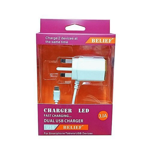 3.1A Super Fast Double Charger - White