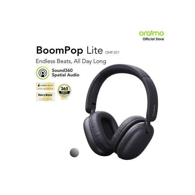 BoomPop Over-Ear Bluetooth Wireless Headphone - Black