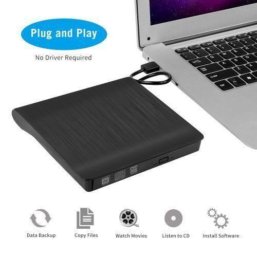 Usb 3.0 Pop-Up Mobile External Dvd-Rw Portable Drive - Black