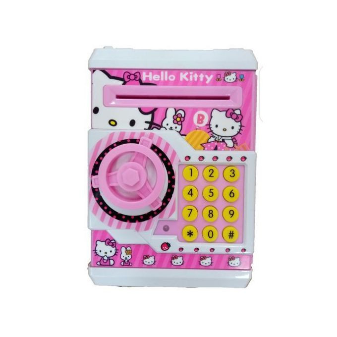 Kids Electronic Money Safe Box Password Saving Bank Atm For Coins And Bills Design May Differ- Pink