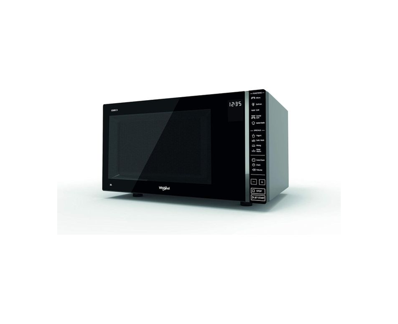 30L Countertop Microwave Oven with 1400 Watt Cooking Power Grill With 4 Defrost Programs, Yogurt Function And Dough Rising Auto Cook Auto Clean Keep Warm Function AirFry- Black, Silver Whirpool