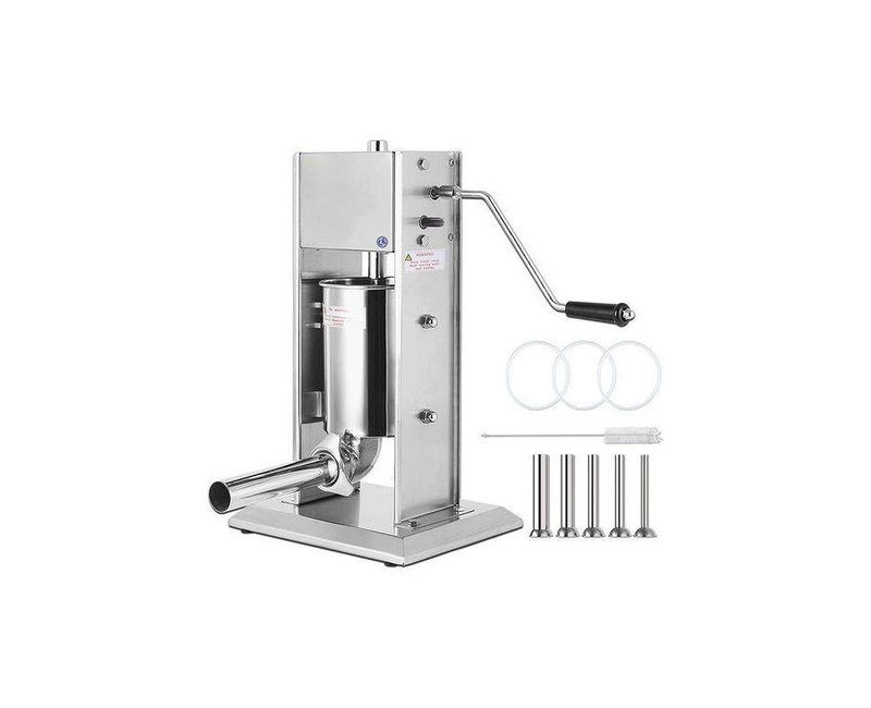 Sausage Filling Machine 3L Stainless Steel Sausage Maker Vertical Manual two Speed - Silver Electro Masters
