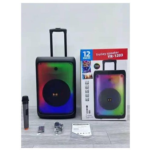 12 inch Portable Trolley Bluetooth Speaker - YR-1203 - Multicolor