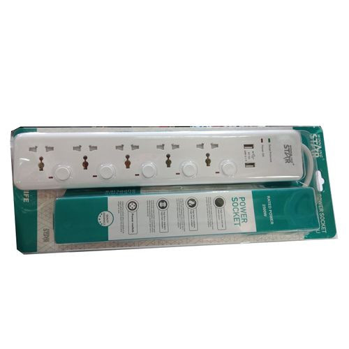 Power Socket With Usb Ports And Inbuilt Surge Protection-White