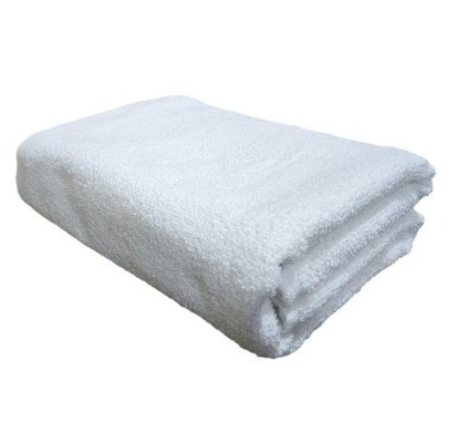 Pure white bath towel medium