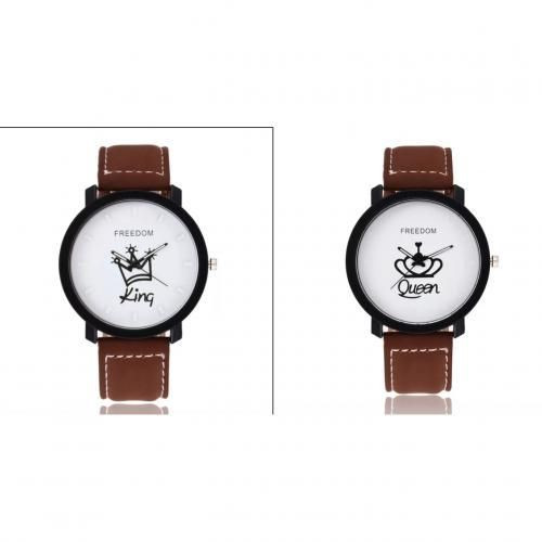King & Queen Couple Watches Set - Brown/White