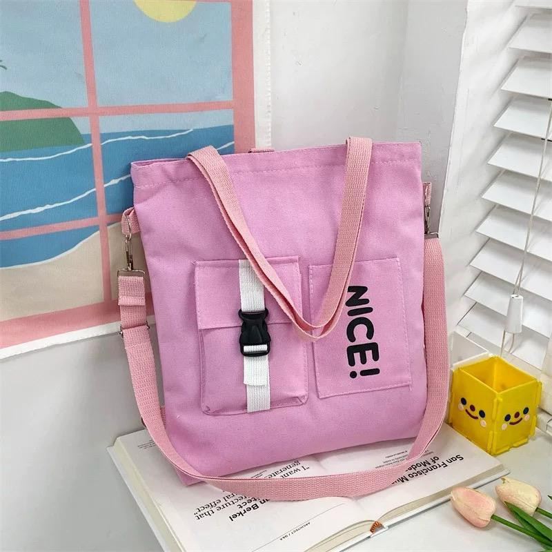 Tote Bag Aesthetic Canvas Handbags with Zipper for Women, Travel Shoulder Bags Purses with Compartments- pink