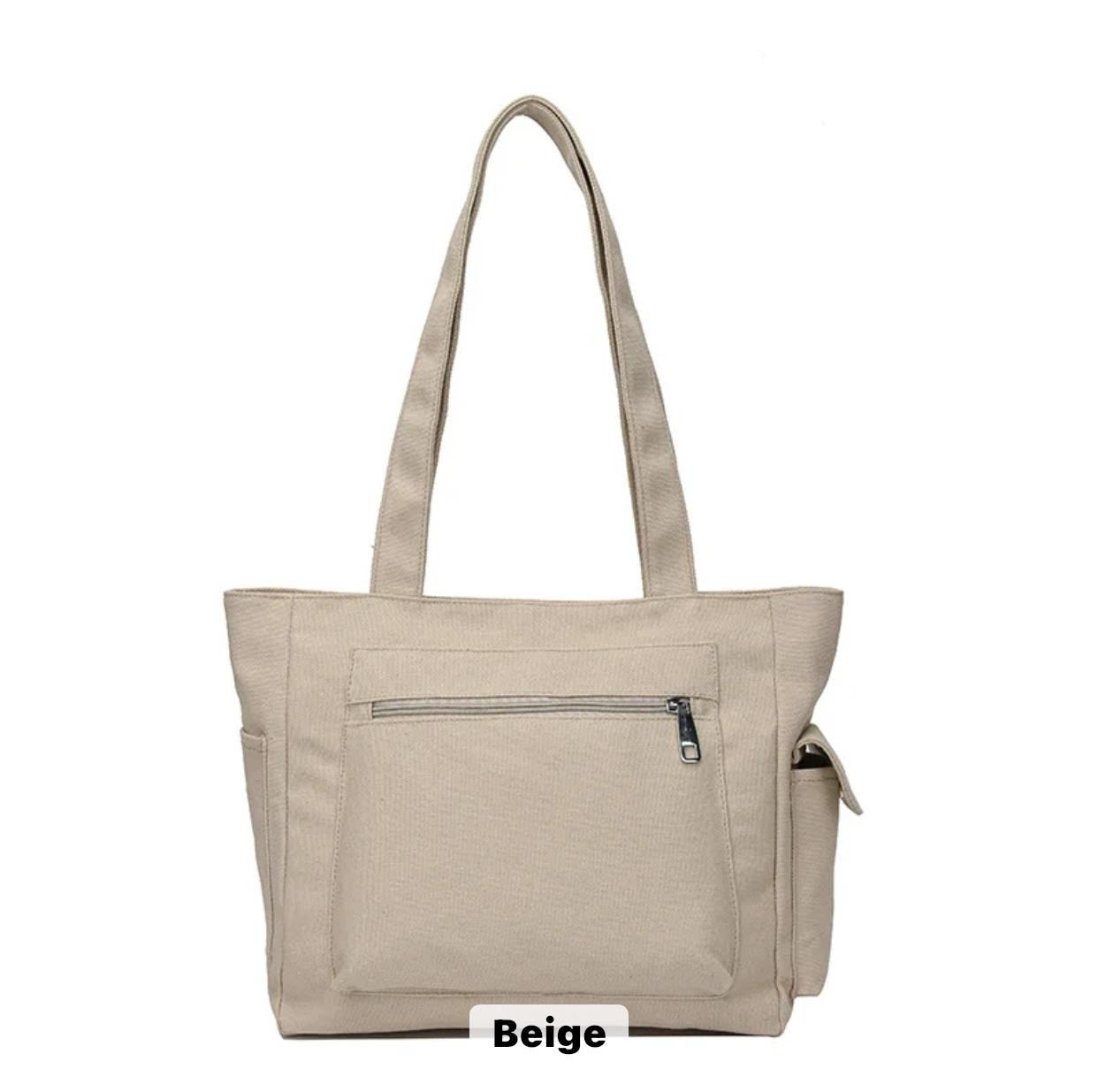 Women's Shoulder Bag Canvas Tote Bag Women's HandBag- beige