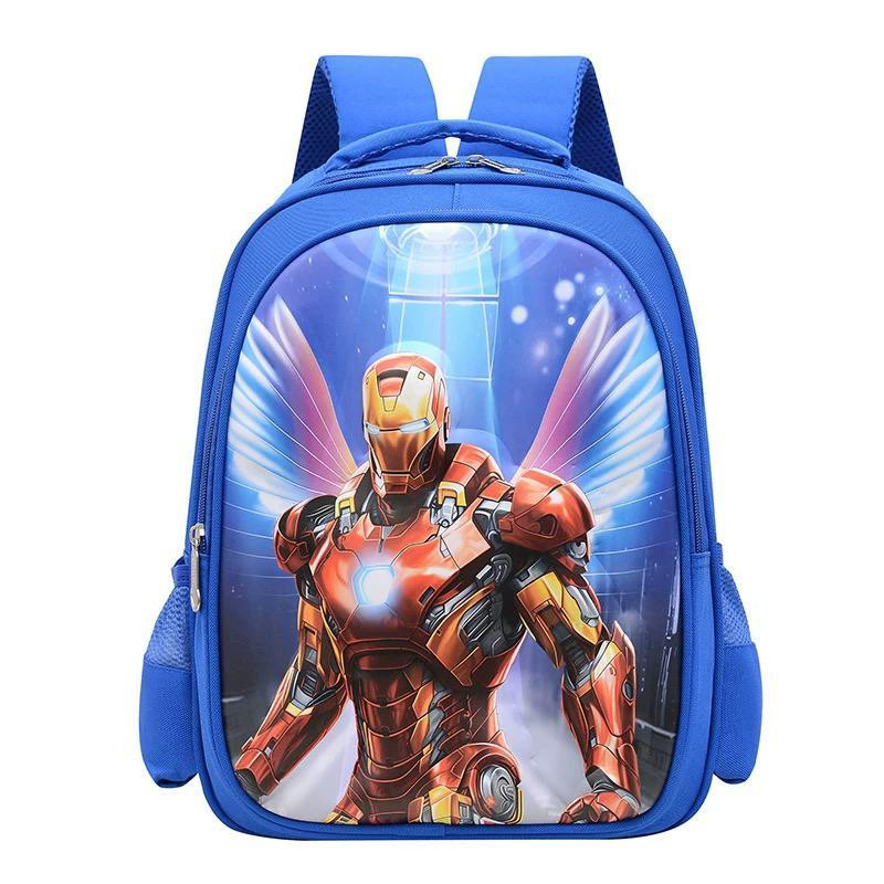 Iron Man Backpack for Kids Children's Superhero Daypack Travel Waterproof Rucksack for Boy Teens Superhero School Bag Cartoon Breathable Package - Blue