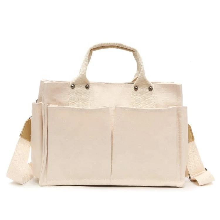 Women's Shoulder Bag Canvas Tote Bag Women's HandBag - cream