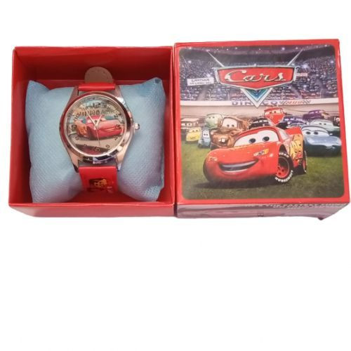 Boxed Cars Cartoon Boy's Watch - Red
