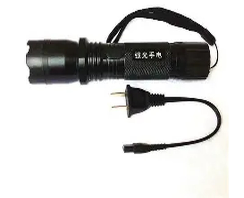 1101 Type Self-Defense Flashlight Rechargeable Self-Defense Electric Shock Pointer Torch - Black
