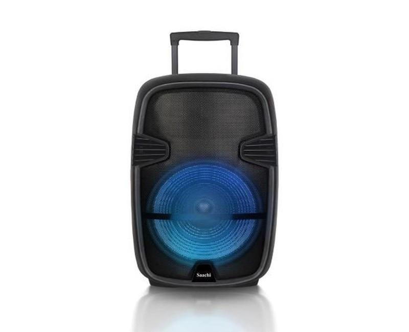 Saachi Rechargeable Trolley Speaker – NL-SP-6341 15" Woofer, Wireless Microphone & Remote Party-Ready - Black
