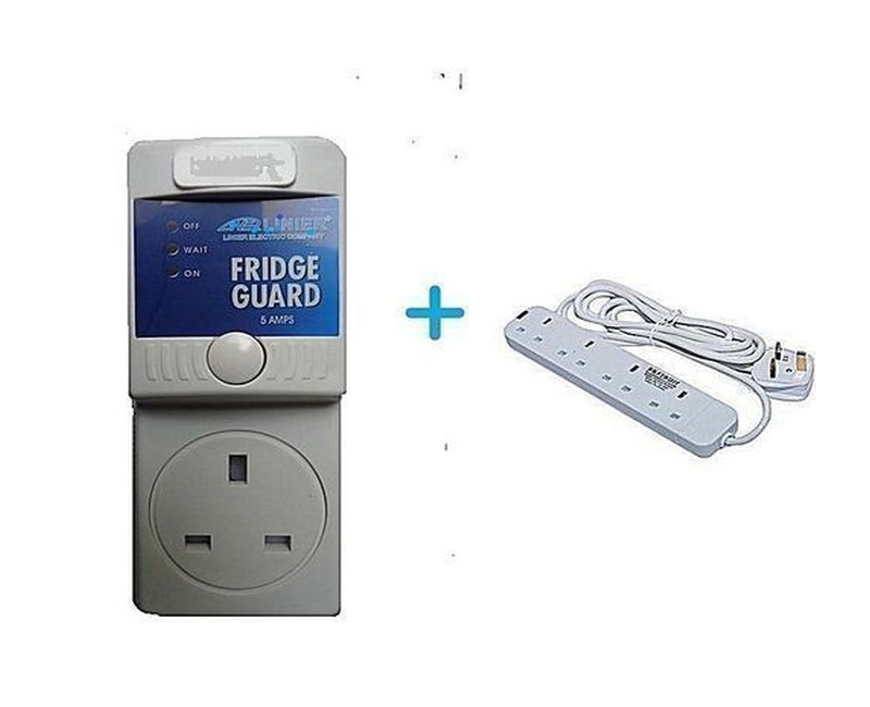 Power King Fridge Guard and Heavy Duty 4way Extension 13amps - White,Blue