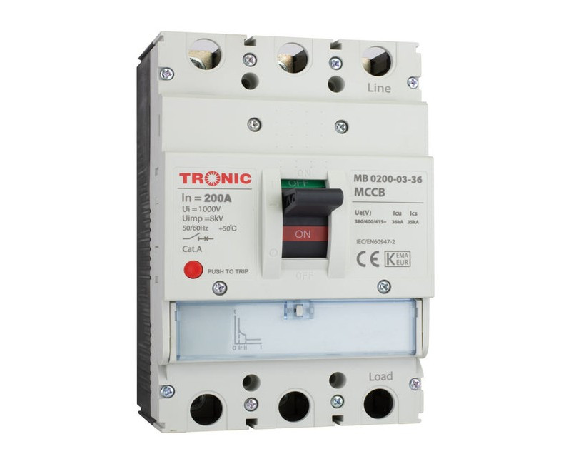 MCCB BREAKER SGM6 200A 3P 36KA 250L MB 0200-03-36