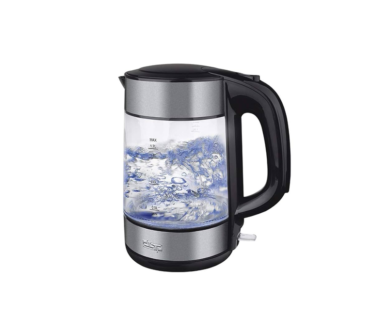 1.7 Litre Glass Electric Kettle - Silver. Dsp