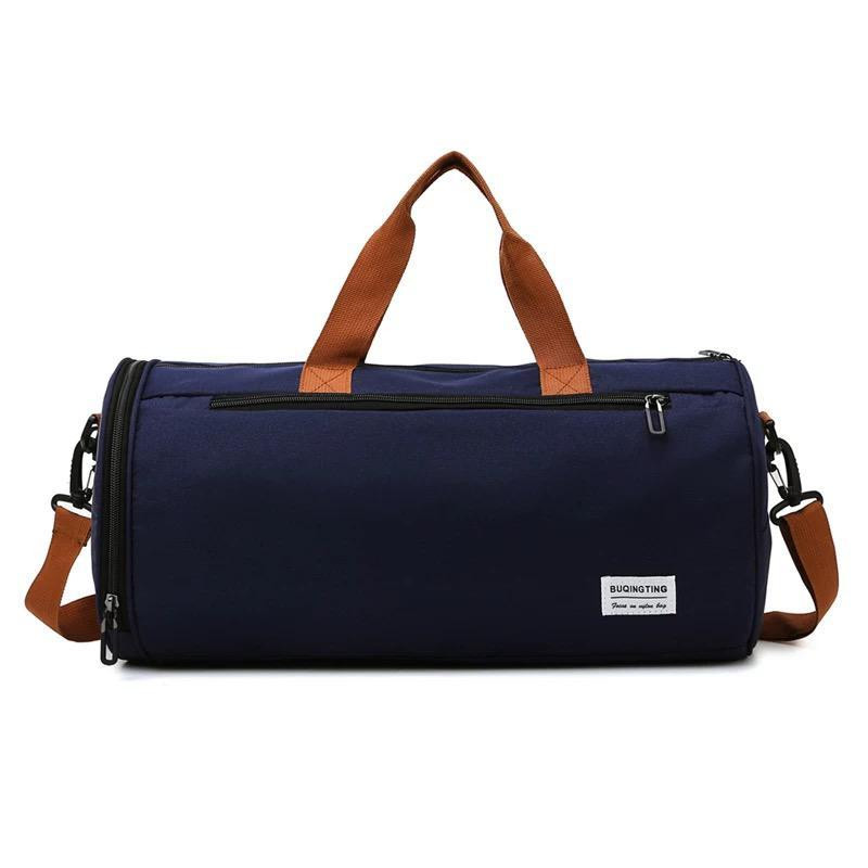 Training Duffel Gym Bag with Shoe Compartment Waterproof Fashion Women Men Sports Fitness Bag - blue