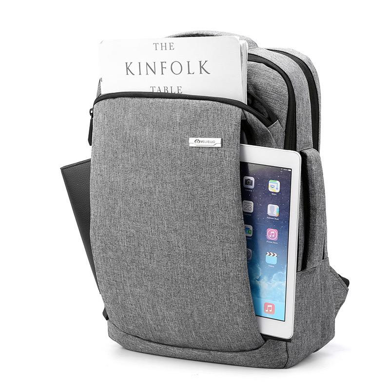 Large Capacity USB Port Business Backpacks Office Computer Laptop Backpack - grey