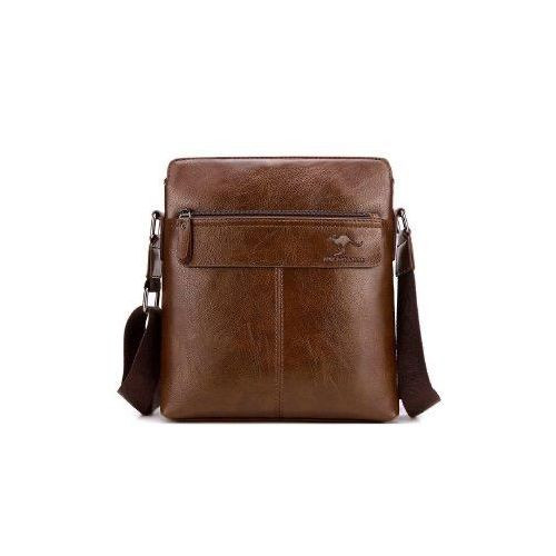 Men's Faux Leather Shoulder Bag Long Wallet Crossbody Bag Men's Bag - Dark Brown