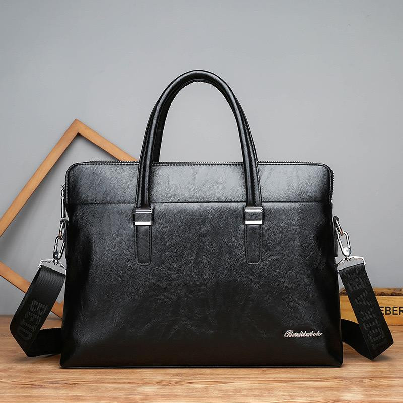 Laptop Bag Double Handle Briefcase Business Bag - black
