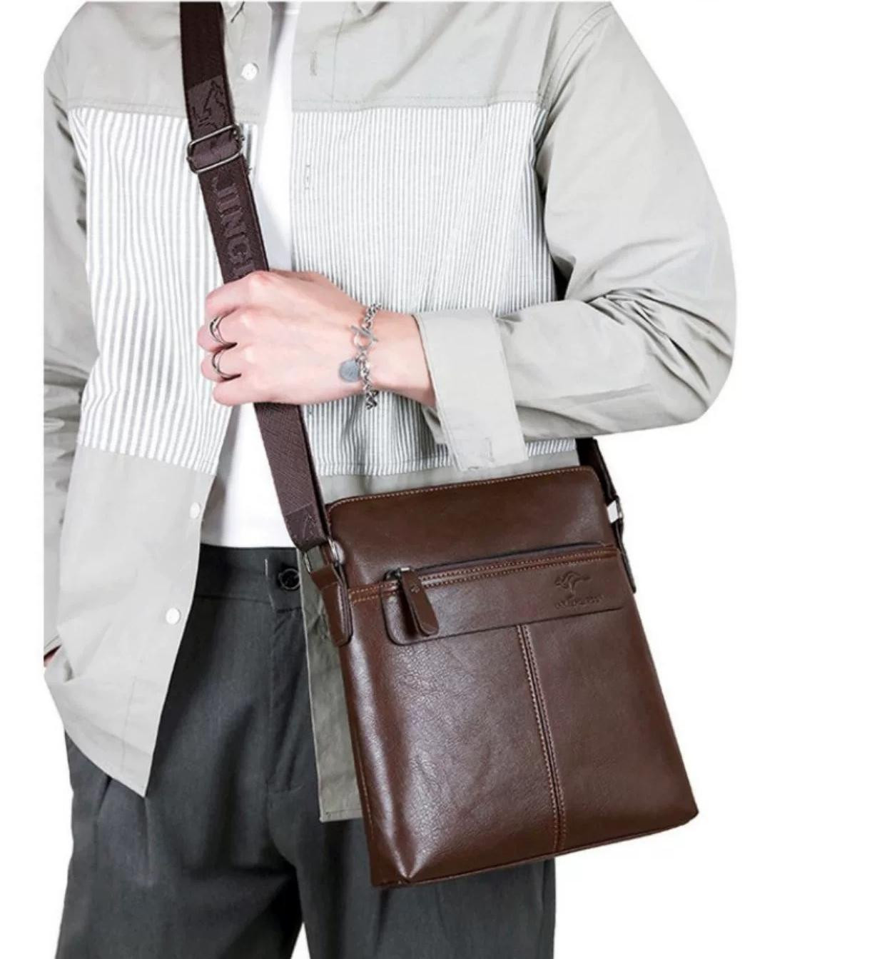 Crossbody Bag Men's Bag -Brown/Dark Brown