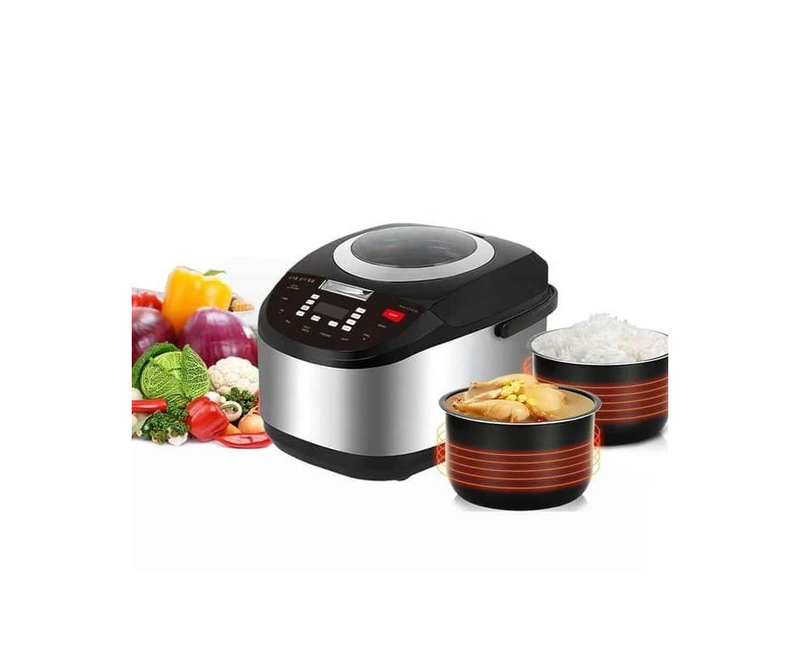 Digiwave 5 Litre Smart Intelligent Digital Display Rice Cooker With Induction Heating And Ceramic Soup Cooking BowlPot 7 Cooking Functions Pressure Cooker 4 Functions Multicuisine LED Display- Multicolor