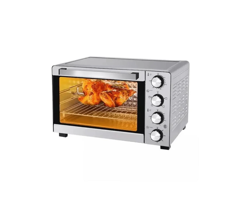 90 Litres Digital Pad Electric Oven Toaster Cooker Grill Rotisserie Double Glass - Silver Digiwave