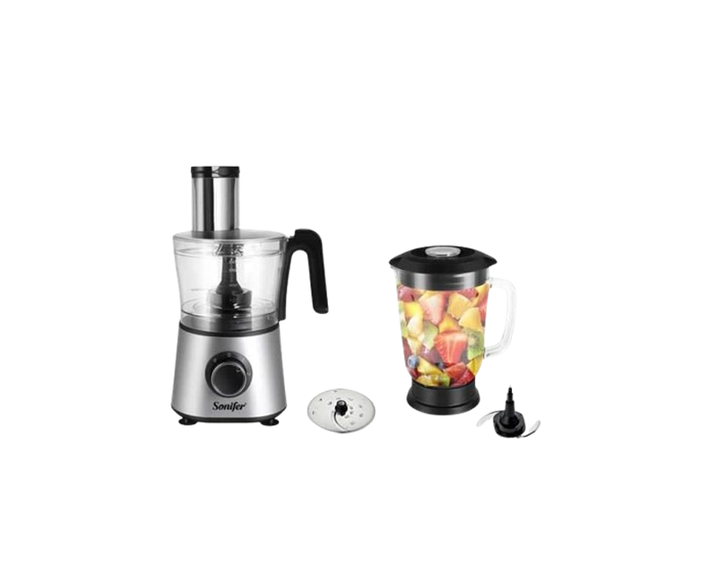 4 In 1 Food Processor & Vegetable Chopper for Slicing Shredding Chopping Dough and Purees Processor Cups- Multicolour Sonifer