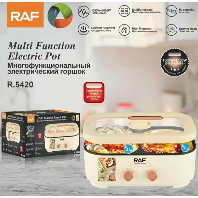 RAF Double Digital Multifunctional Rice Cooker 4L -Cream