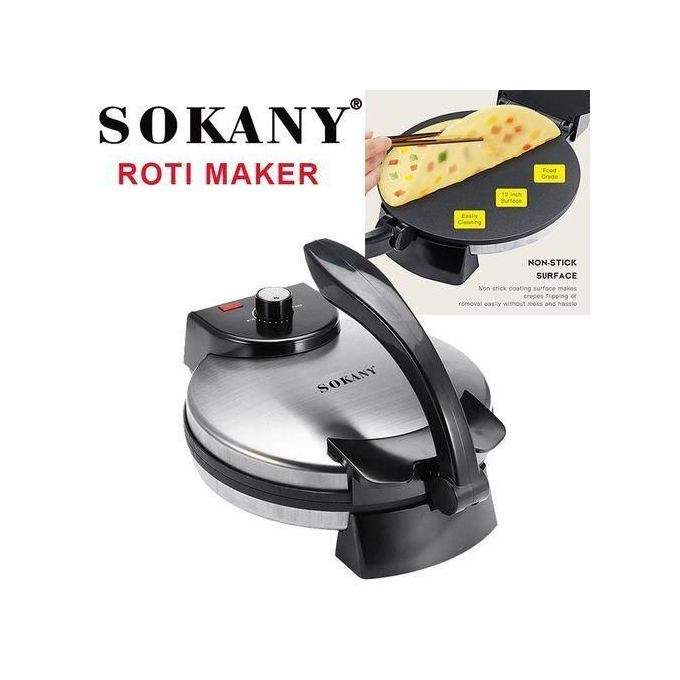 Sokany Pizza Chapati Maker Roller Non-Stick - Silver/Black