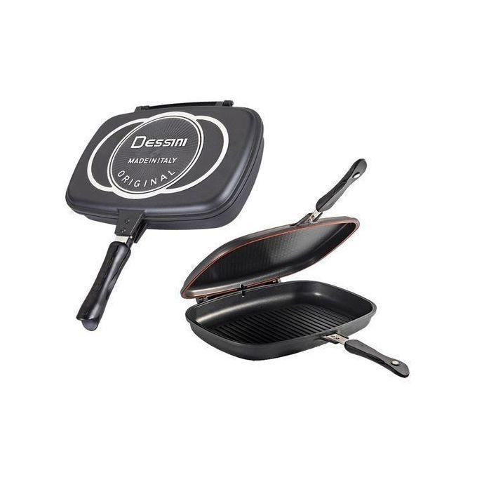 Die-Casting Double Grill Pan- 40cm - Black